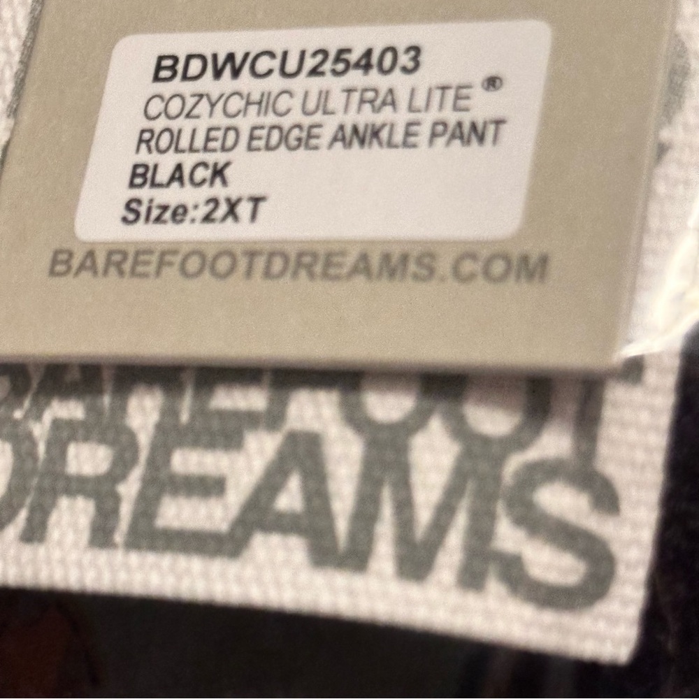Barefoot Dreams Black CozyChic Ultra Lite Pants Size 2XT - NEW IN PACKAGE - Picture 2 of 6